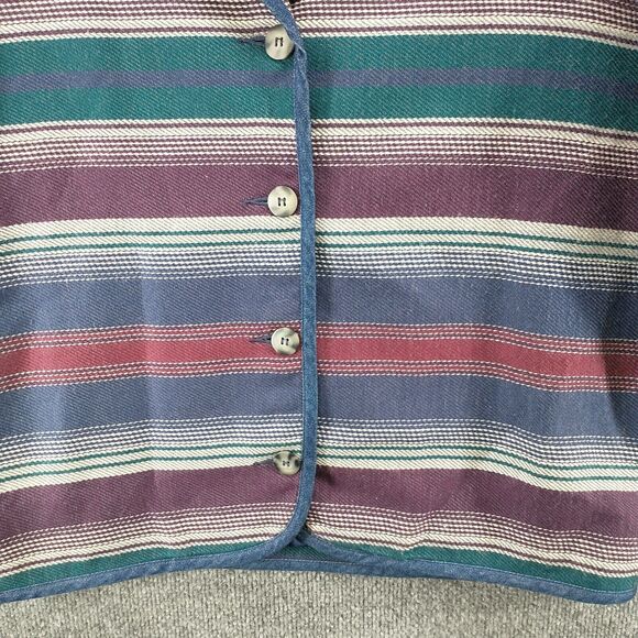 Gina Peters Women's Button-Up Jacket Multi Medium Striped Acrylic Blend - Picture 4 of 11